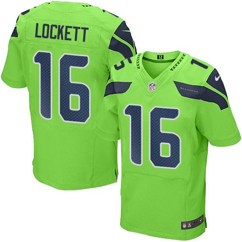 Nike Seahawks #16 Tyler Lockett Green Men's Stitched NFL Elite Rush Jersey